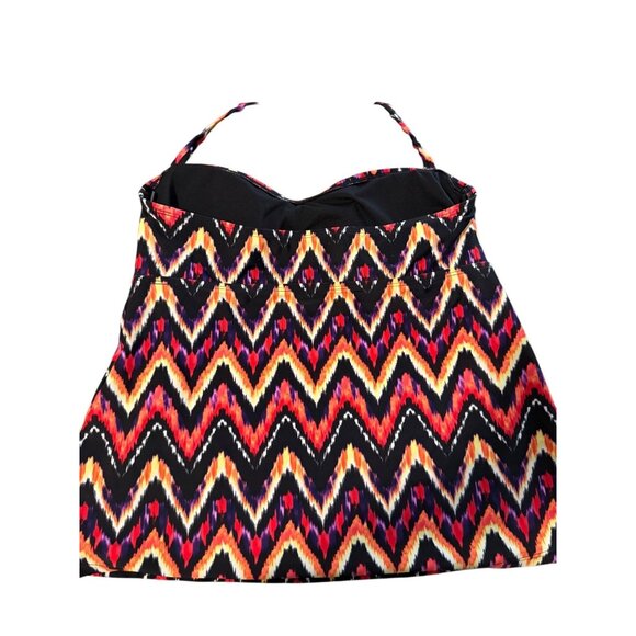 Catalina Womens Chevron Print Tankini Top M Adjustable Straps Nylon/Spandex Blen - Picture 2 of 6